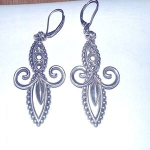Lagos sterling silver fleur de lis drop earrings
